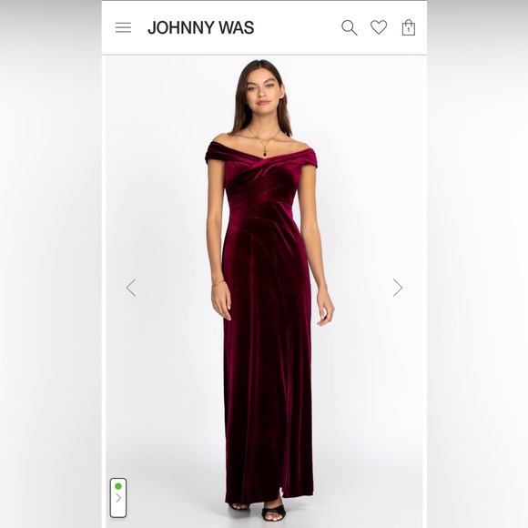 Johnny Was “Burgundy Solid Stretch Velvet Dress” NEVER WORN! Free shipping - Picture 3 of 7